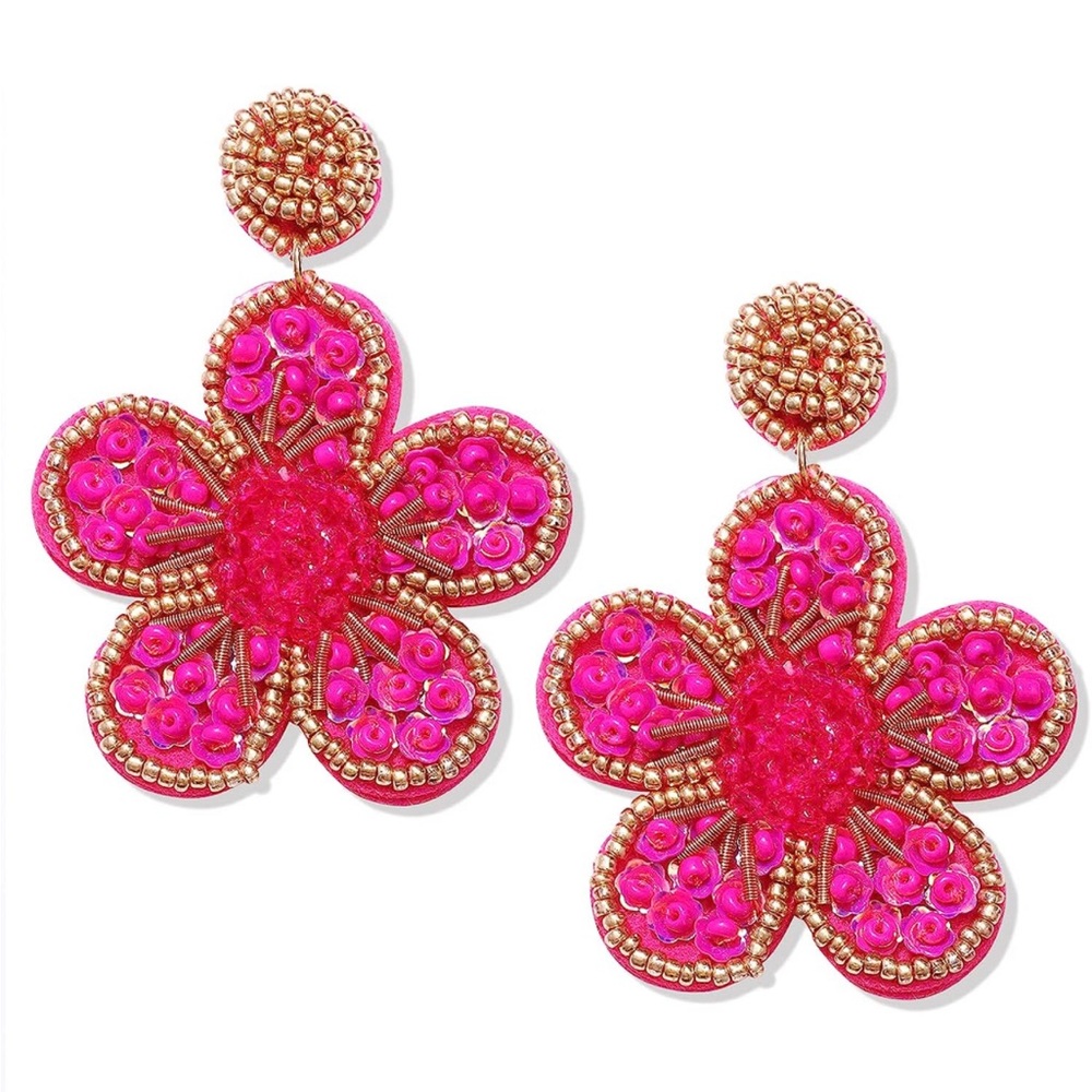 Beaded Flower Earrings